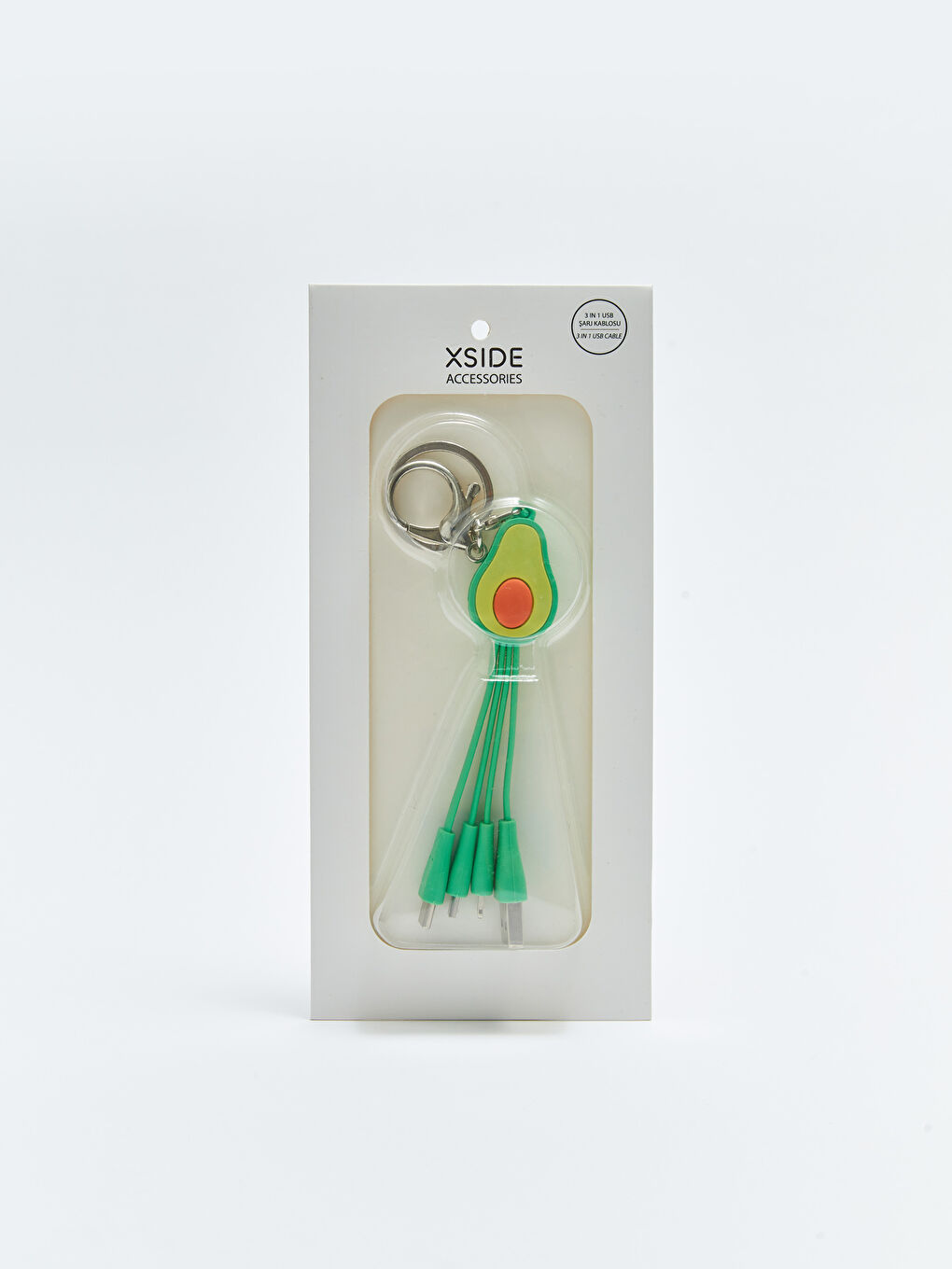 Avokado Anahtarlıklı Çoklu Şarj Kablosu