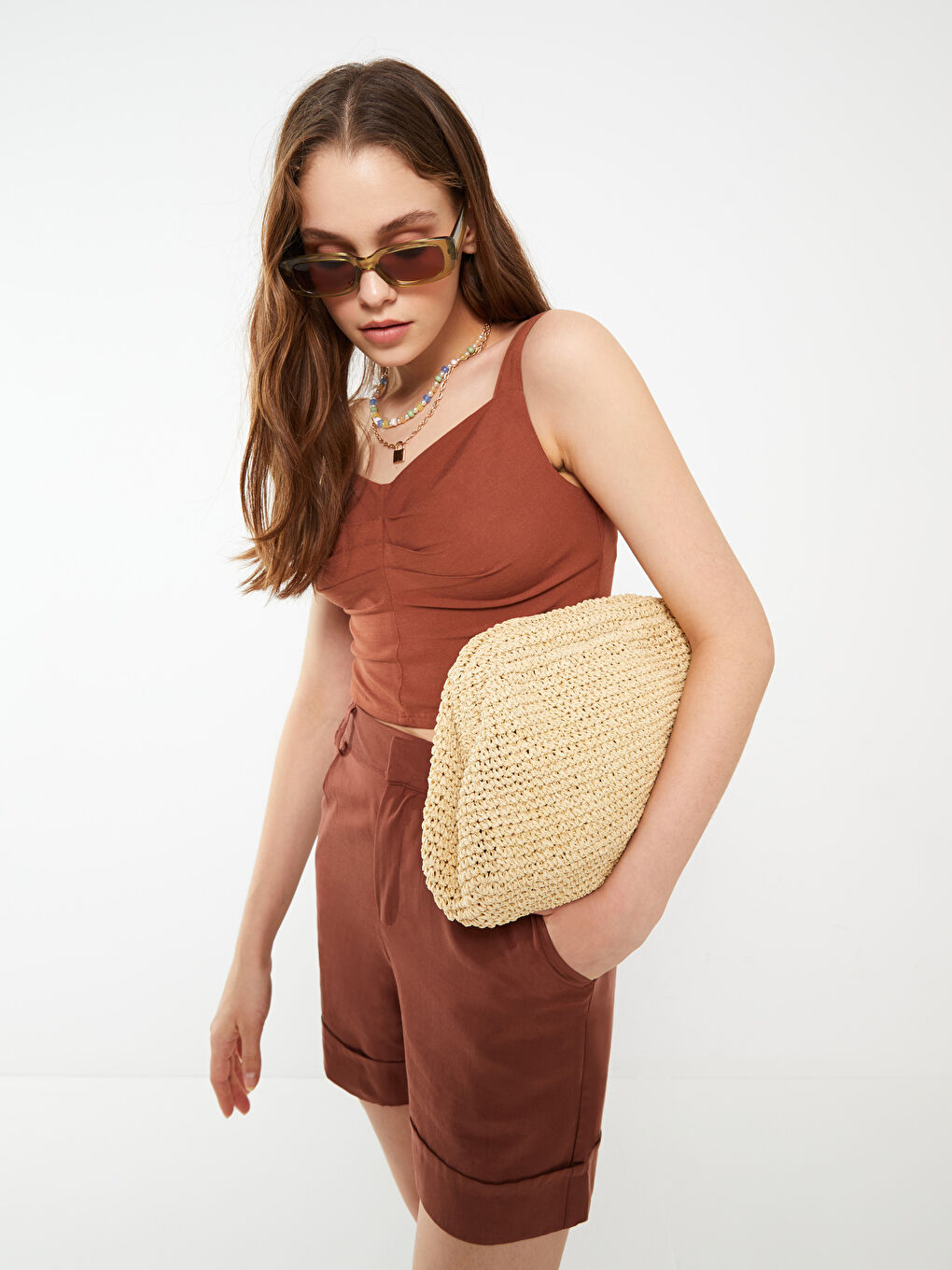 LC Waikiki Torba za plažu od slame za žene -S39792Z8-CR8