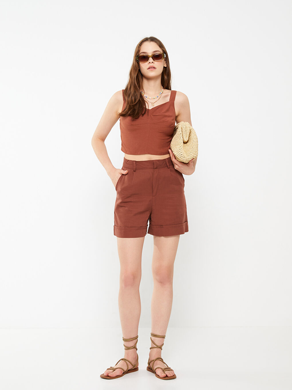 LC Waikiki Torba za plažu od slame za žene -S39792Z8-CR8