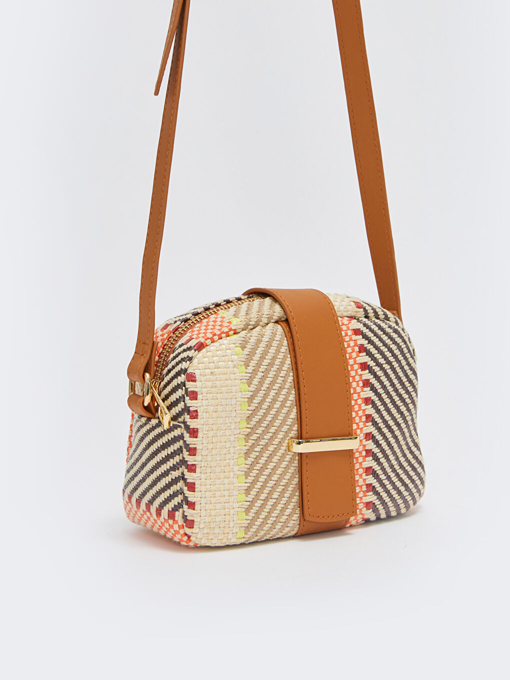 Karışık Desenli Hasır Kadın Çapraz Çanta-5