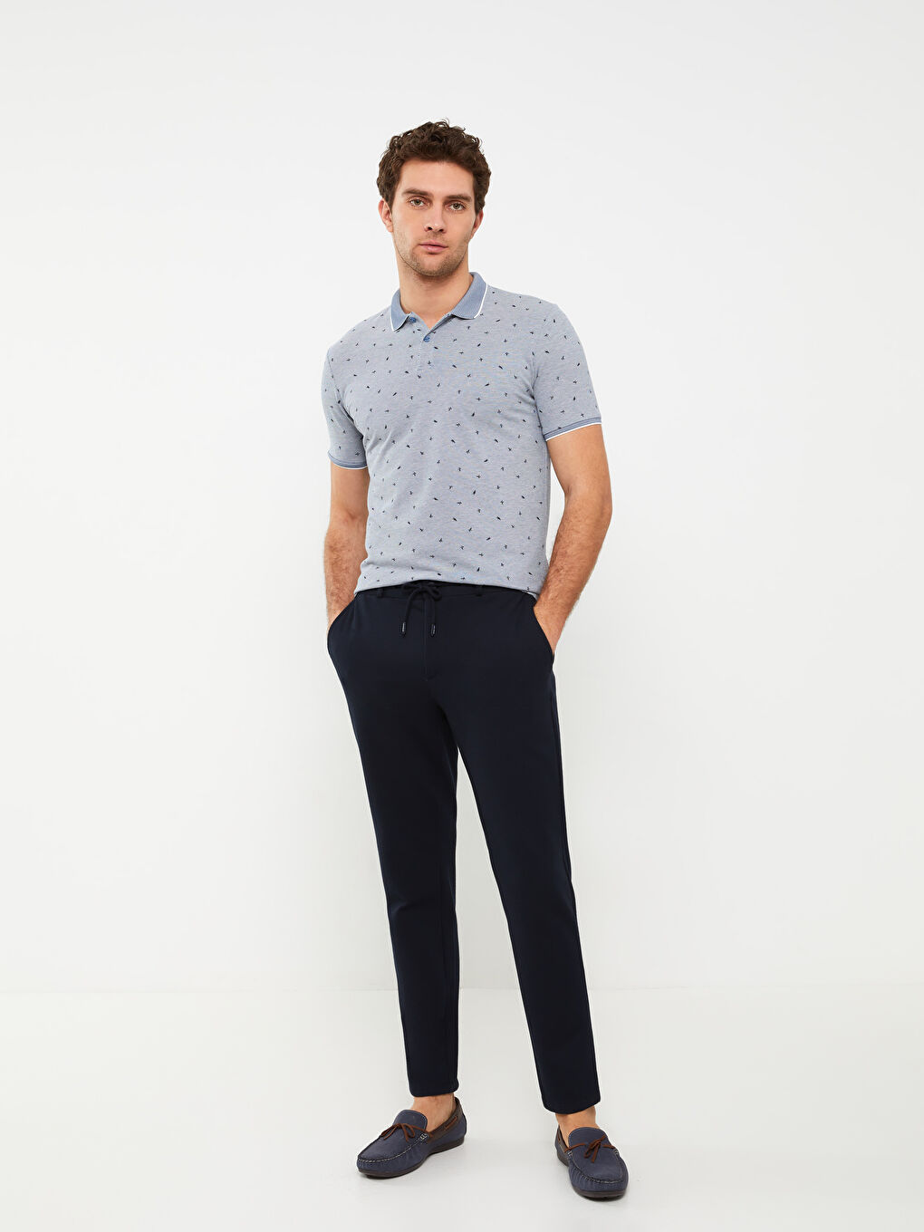 LCW Vision Polo Neck Short Sleeve Patterned Pique Men's T-Shirt -S39796Z8-J0M
