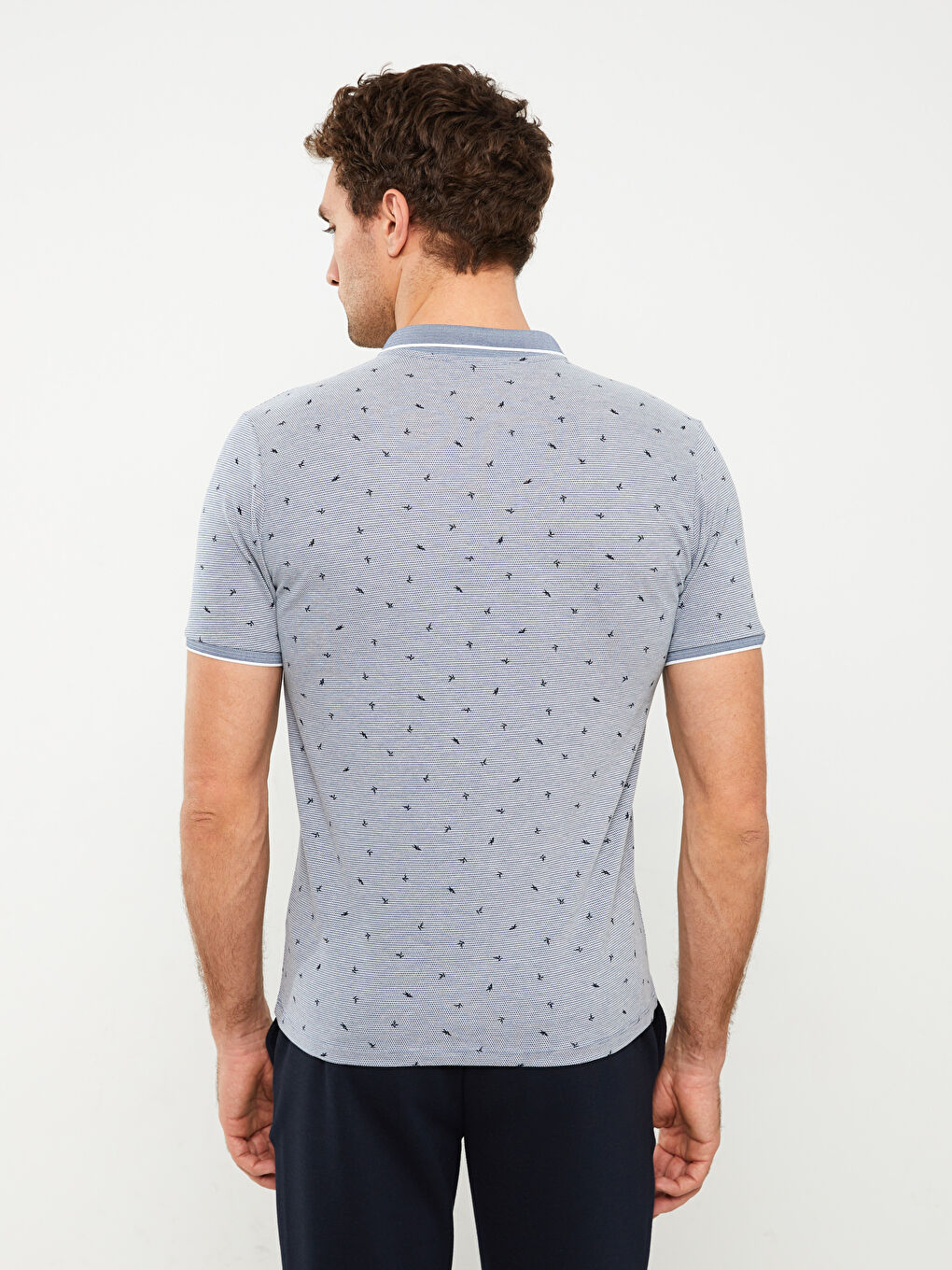 LCW Vision Polo Neck Short Sleeve Patterned Pique Men's T-Shirt -S39796Z8-J0M