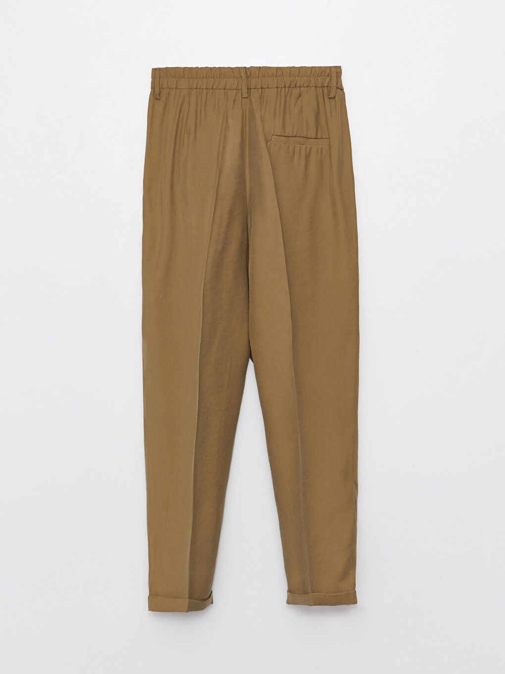 Haki Kadın Havuç Kesim Düz Pantolon-9