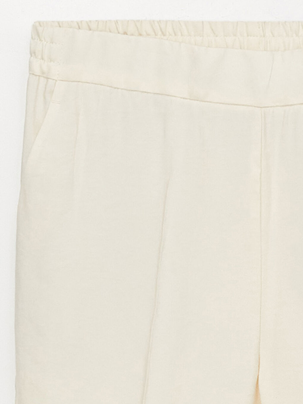 LCWAIKIKI Classic Beli Lastikli Rahat Kalıp Kadın Pantolon -S39806Z8-FEW