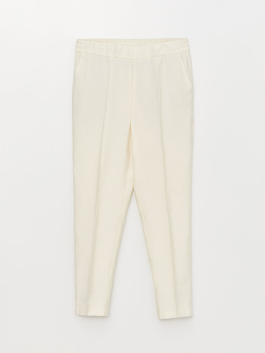 LCWAIKIKI Classic Beli Lastikli Rahat Kalıp Kadın Pantolon -S39806Z8-FEW