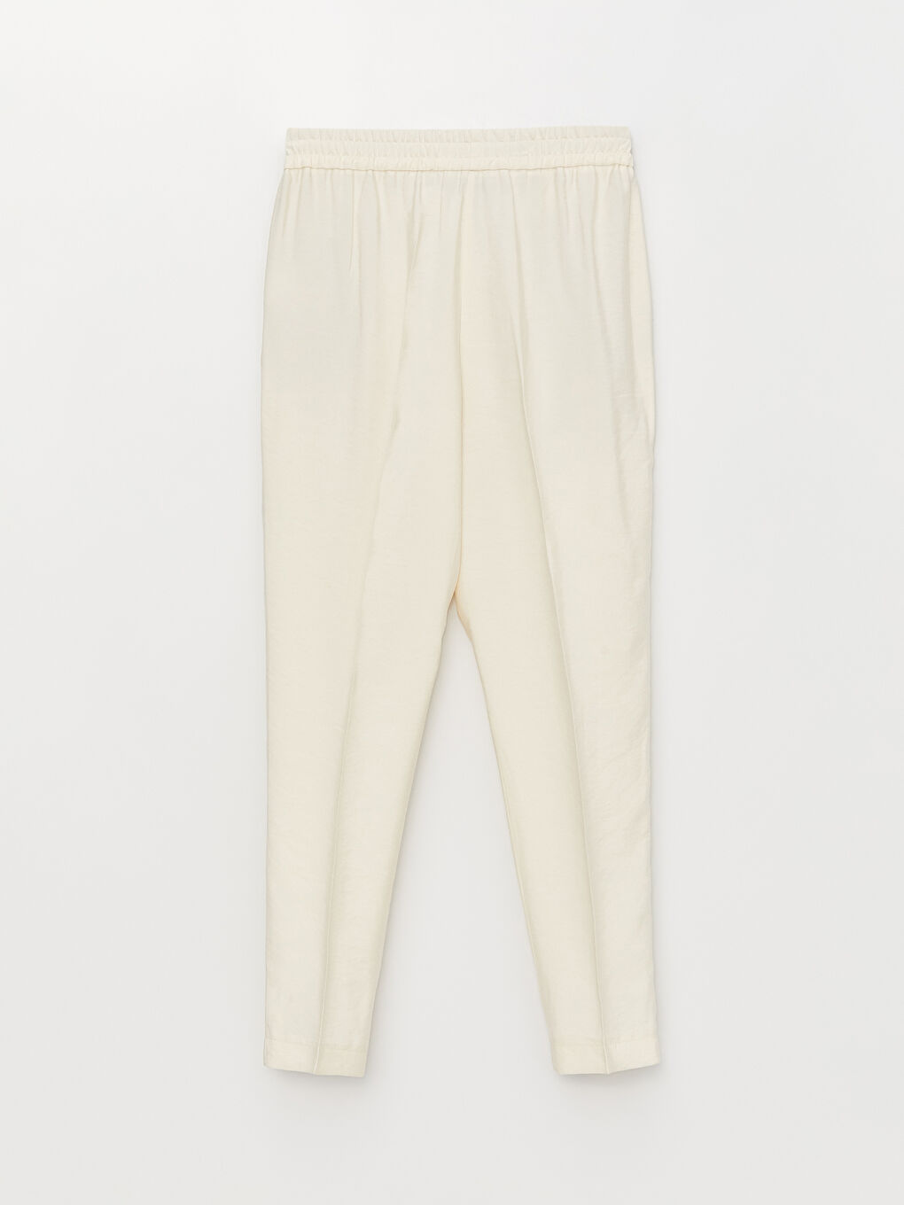 LCWAIKIKI Classic Beli Lastikli Rahat Kalıp Kadın Pantolon -S39806Z8-FEW