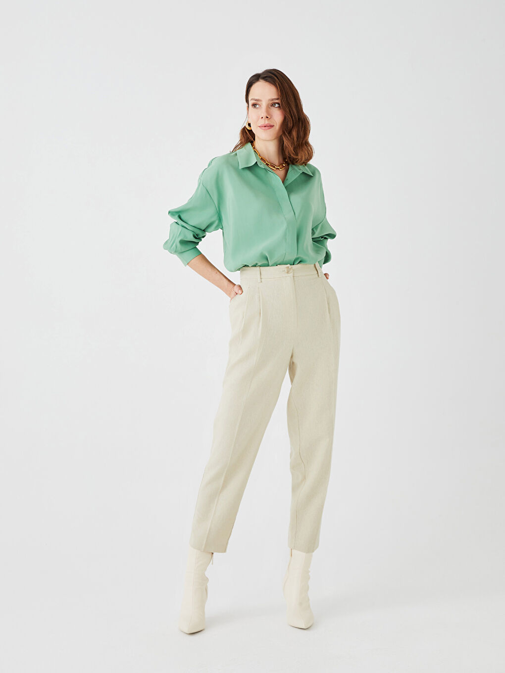 LCWAIKIKI Classic Bequeme Karottenhose mit geradem Bein für Damen -S39813Z8-SSC