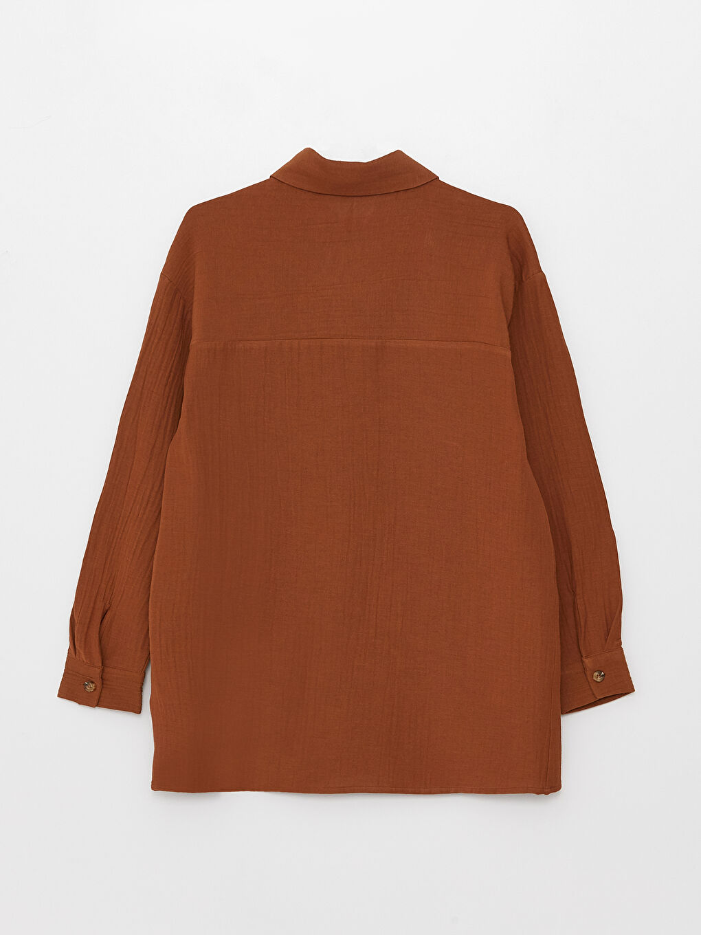 LCWAIKIKI Classic Düz Uzun Kollu Oversize Müslin Kadın Gömlek Tunik -S39835Z8-SWU