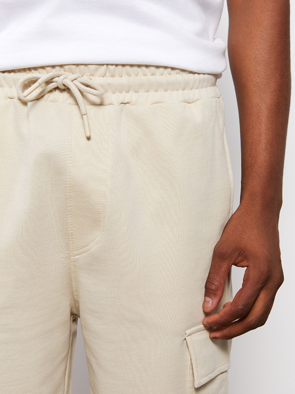 Bej Slim Fit Erkek Bermuda Şort-2