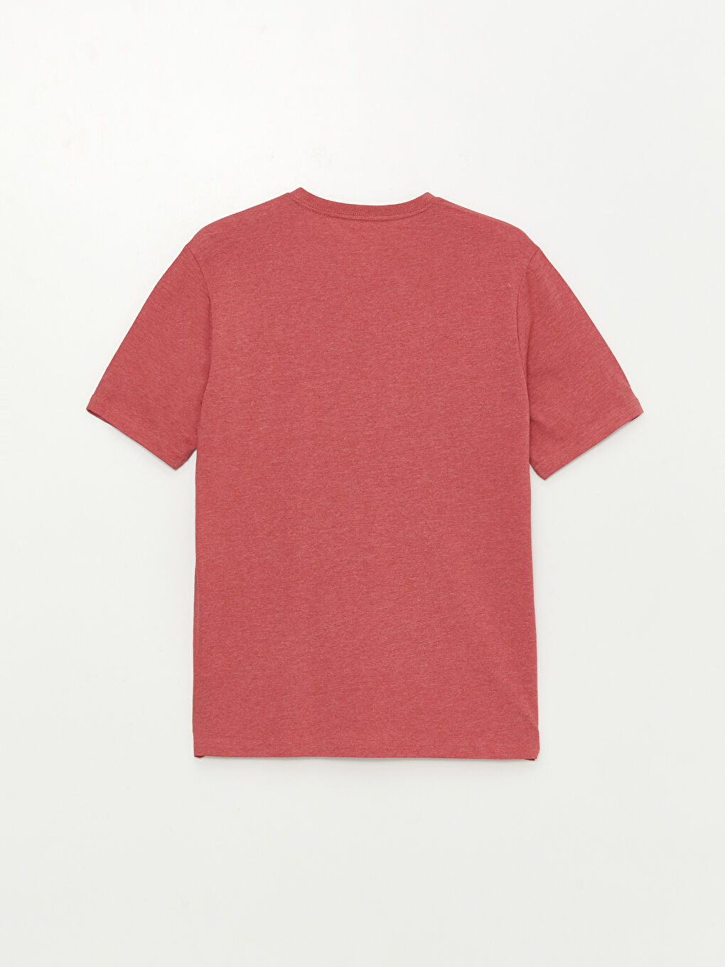 Kırmızı V Yaka Kısa Kollu Penye Erkek Tişört-6