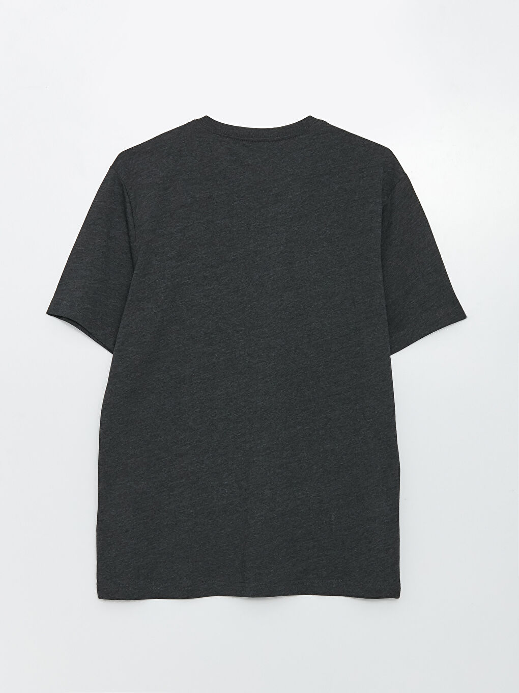 Antrasit V Yaka Kısa Kollu Penye Erkek Tişört-5