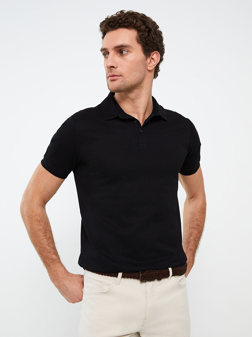 Tricou pentru Bărbați Mercerizat cu Guler Polo și Mânecă Scurtă