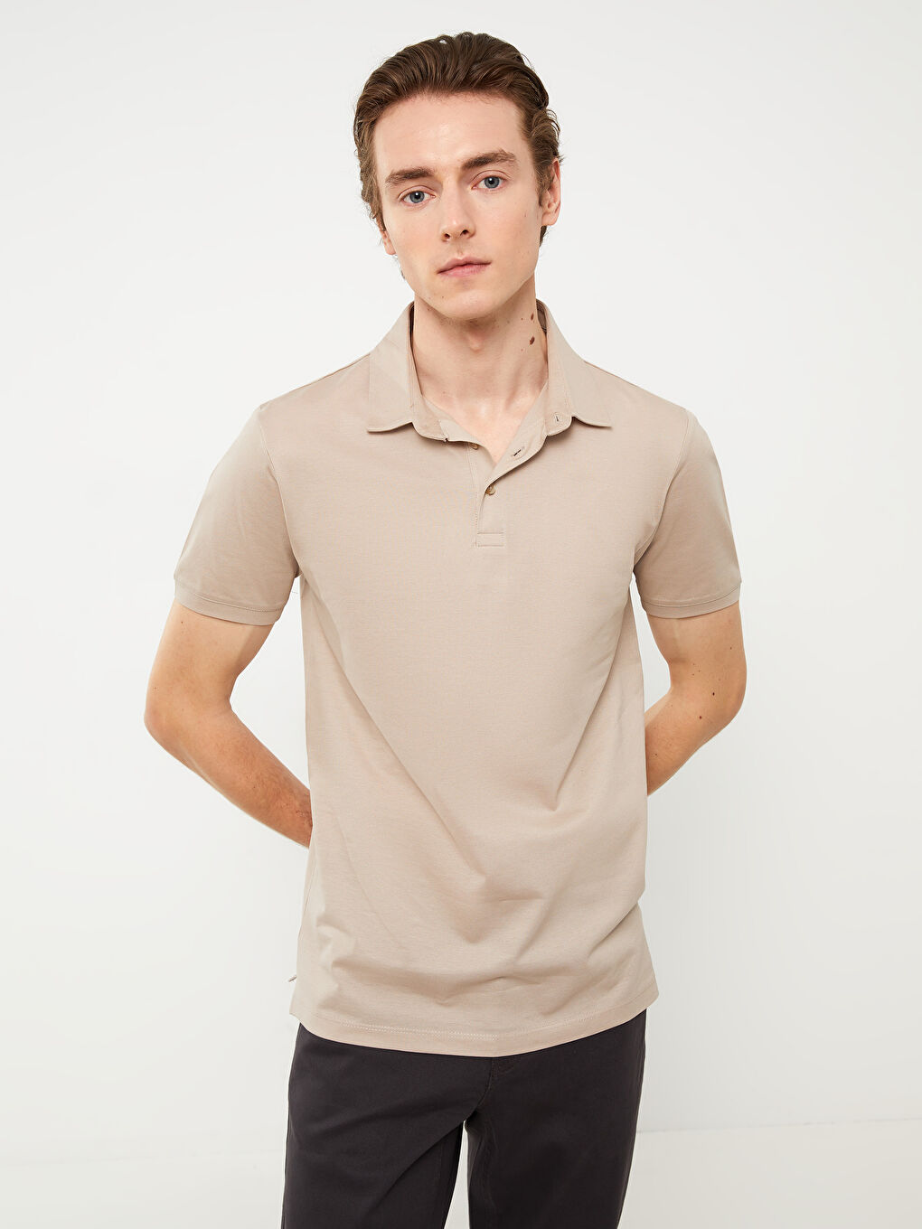 T-shirt pour Hommes à Col Polo Mercerisé à Manches Courtes-1