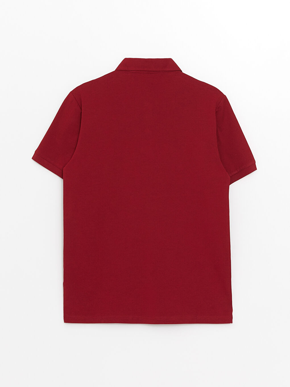 Bordo Polo Yaka Kısa Kollu Erkek Tişört-6