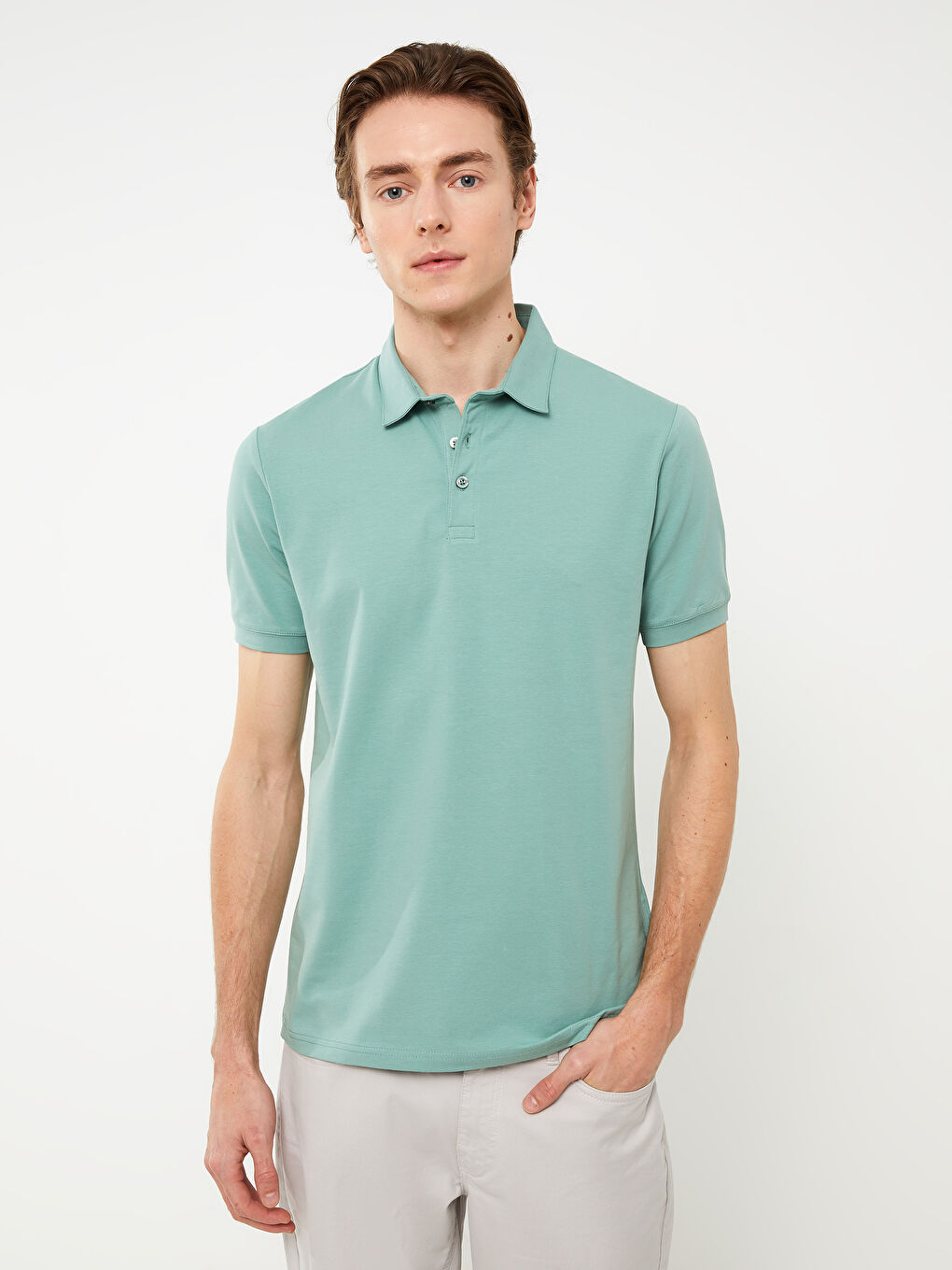 تيشيرت ياقة بولو كم قصير للرجال-1