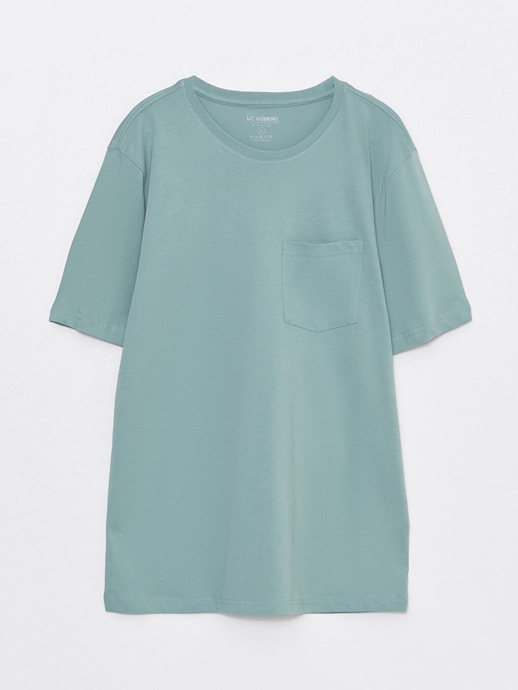 تيشيرت رجالي بياقة دائرية وكم قصير-5