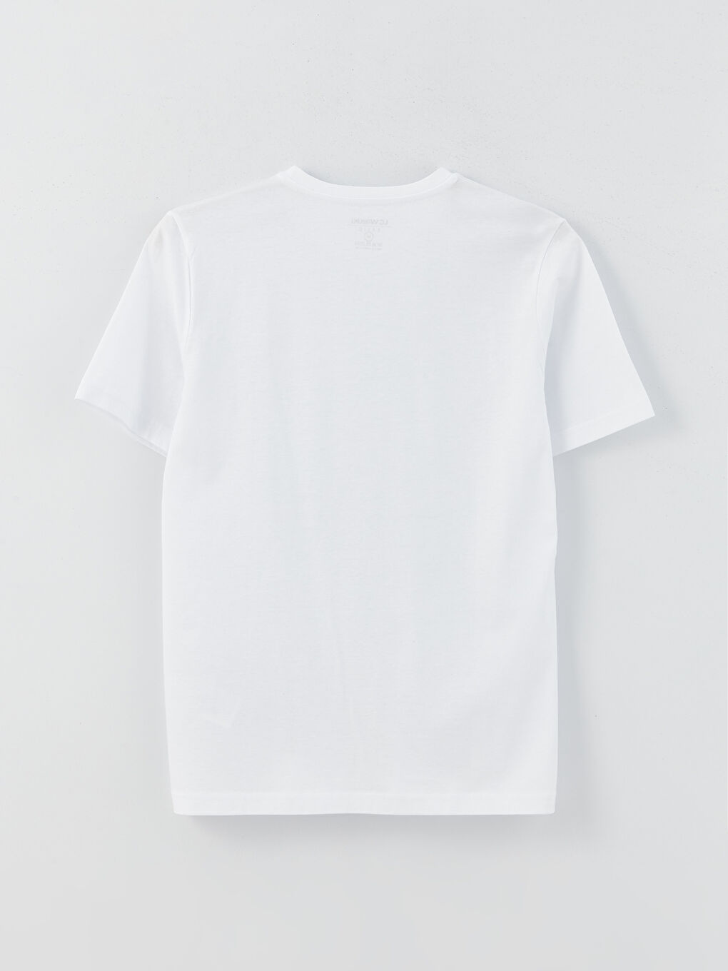 Beyaz Bisiklet Yaka Kısa Kollu Merserize Erkek Tişört-6