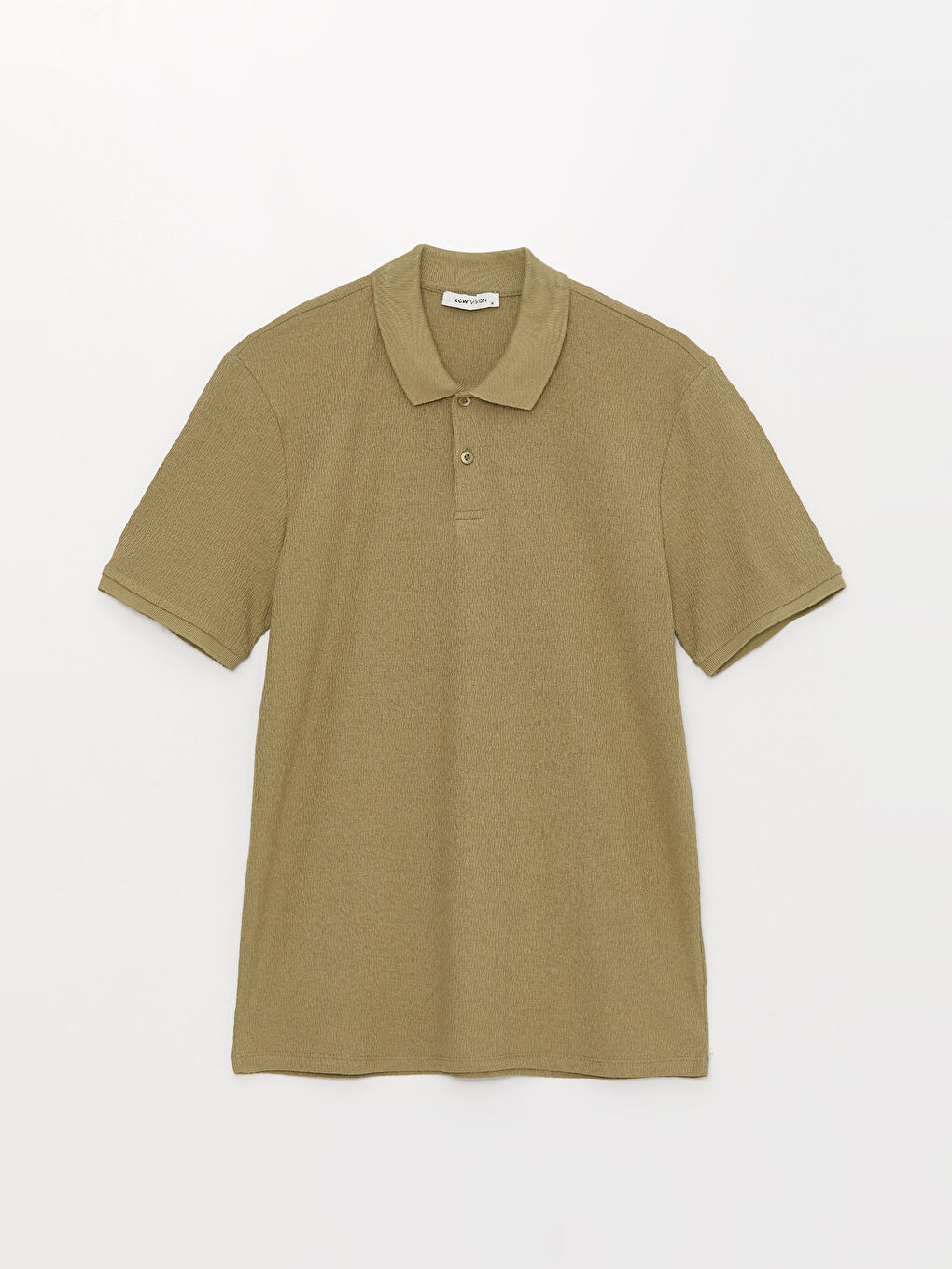 Haki Polo Yaka Kısa Kollu Erkek Tişört-5