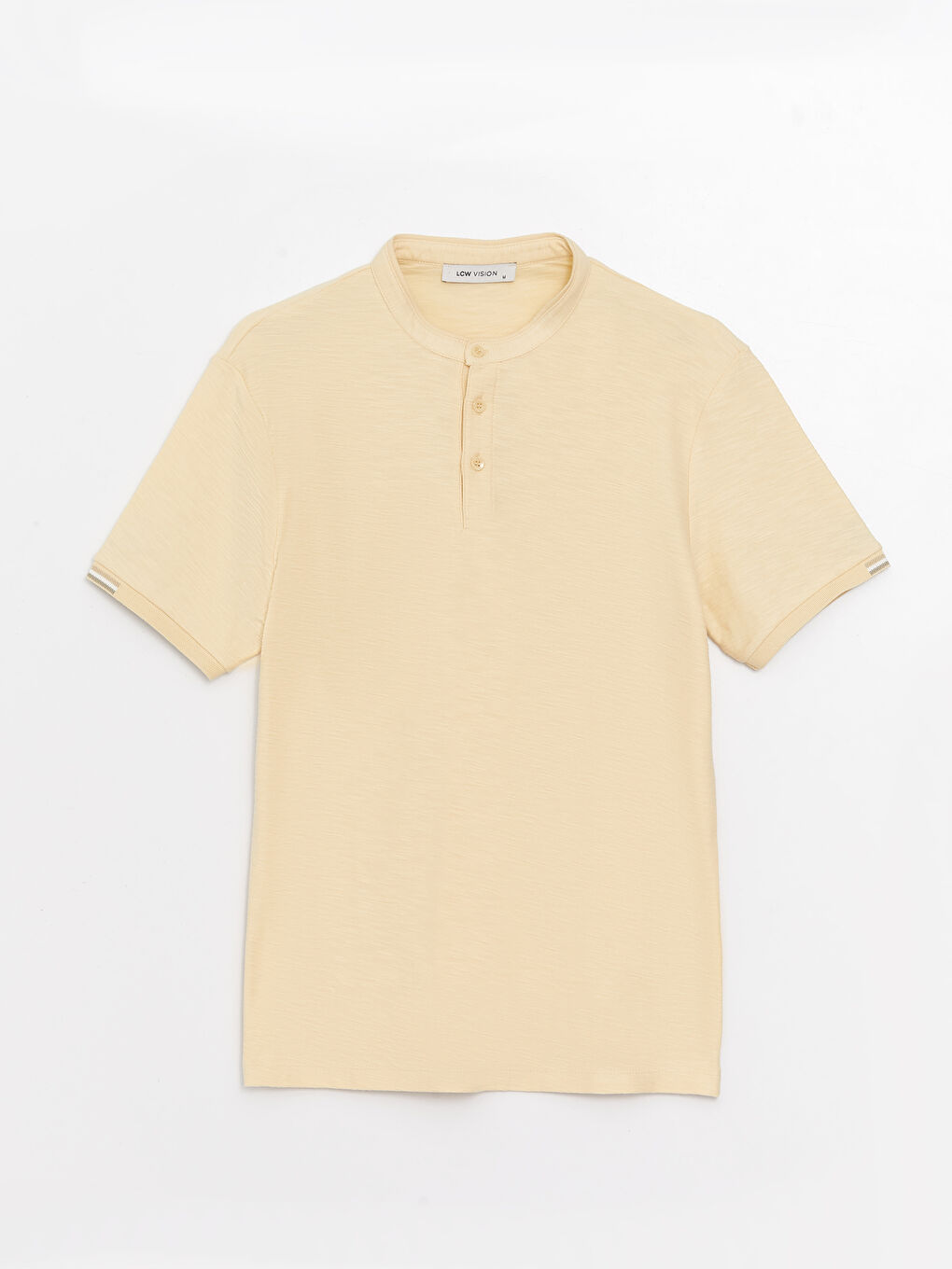 Sarı Hakim Yaka Kısa Kollu Erkek Tişört-5