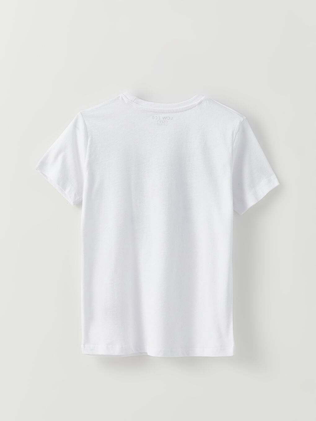 Beyaz Bisiklet Yaka Baskılı Kısa Kollu Erkek Çocuk Tişört-2