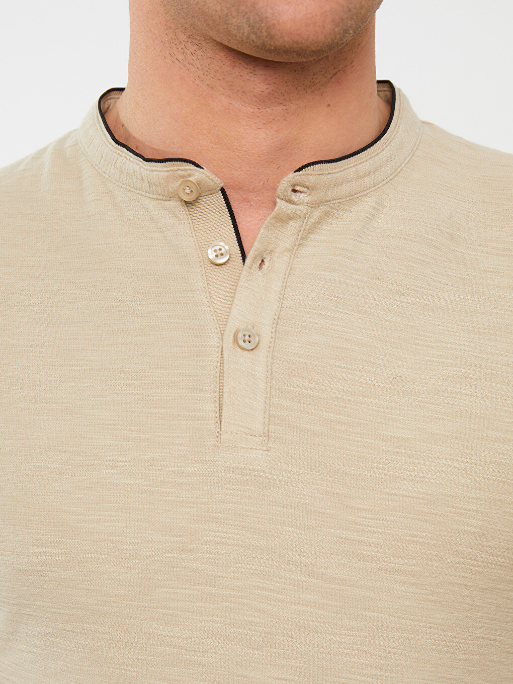 Grandad Collar Short Sleeve Men's T-Shirt-3