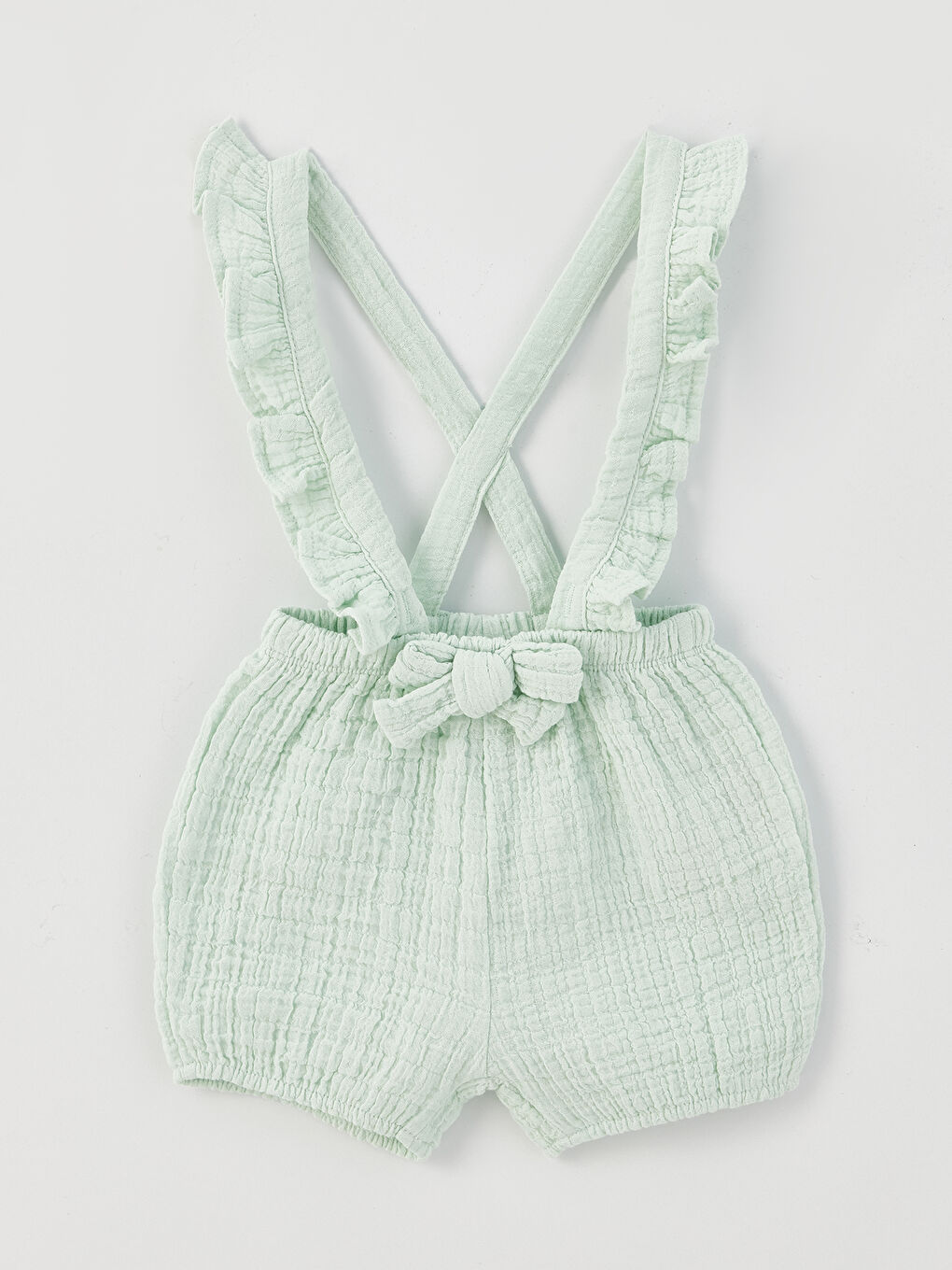 Yeşil Bisiklet Yaka Kısa Kollu Baskılı Kız Bebek Tişört ve Şort 2'li Takım-2