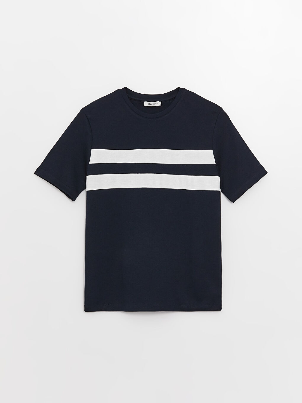 Bisiklet Yaka Kısa Kollu Renk Bloklu Erkek Tişört-5