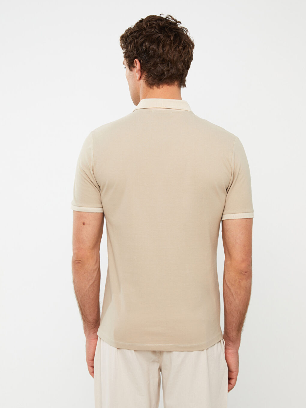 Polo Neck Short Sleeve Color Block Pique Men's T-Shirt-4