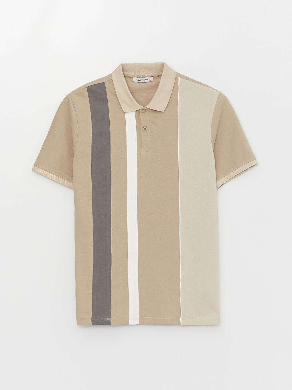 Polo Neck Short Sleeve Color Block Pique Men's T-Shirt-5