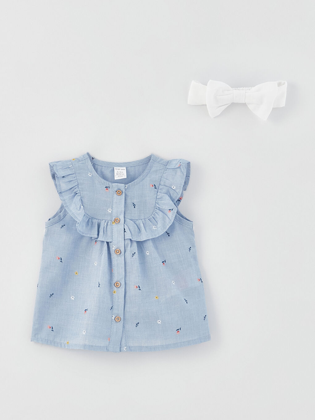 LCW baby Crew Neck Patterned Baby Girl Blouse 3-Piece Set -S39924Z1-LQQ
