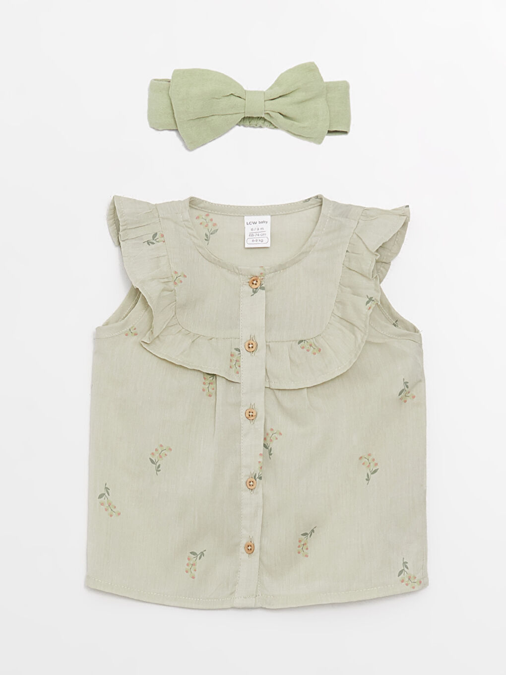 Crew Neck Patterned Baby Girl Blouse 3-Piece Set-1