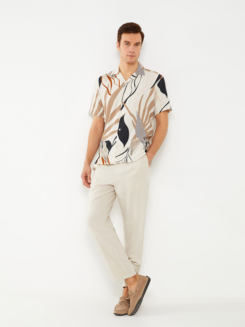 Bej Slim Fit Erkek Pantolon-8