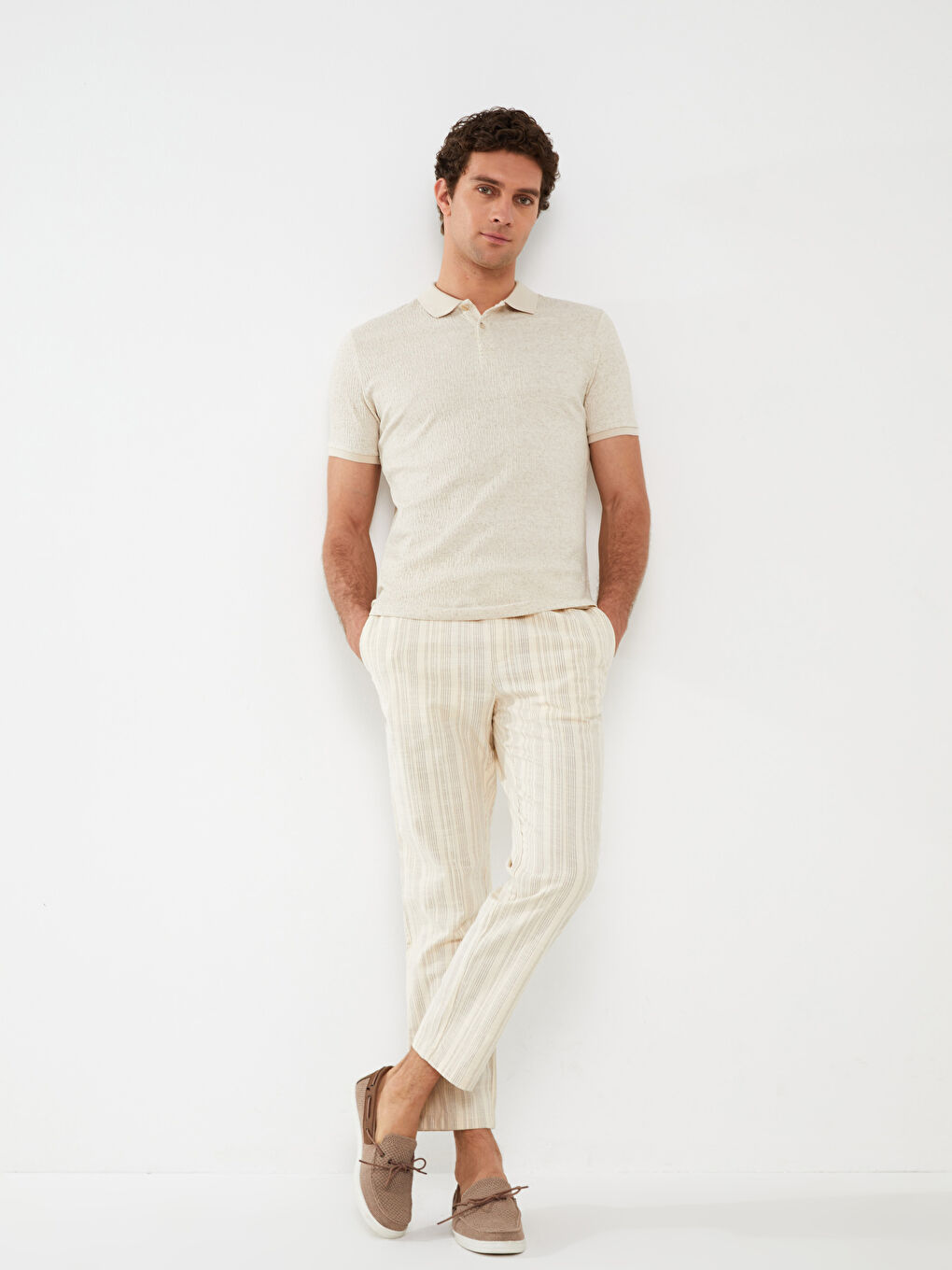 Slim Fit Striped Men's Trousers-1