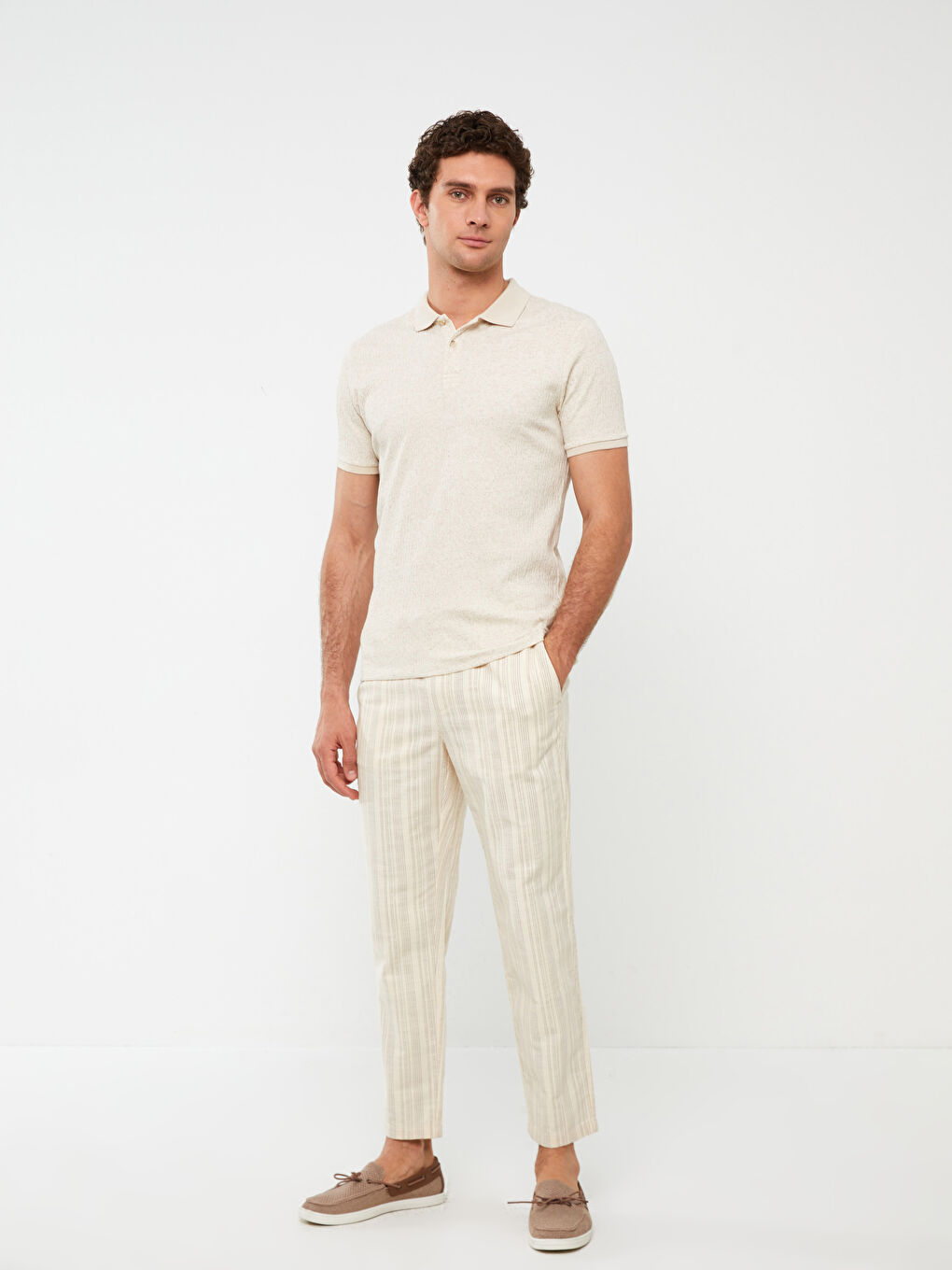 Slim Fit Striped Men's Trousers-2
