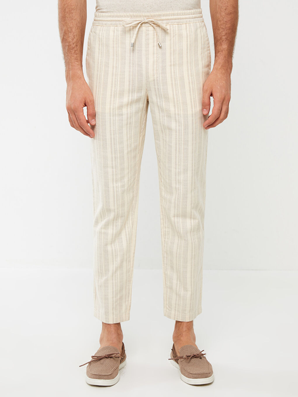 Slim Fit Striped Men's Trousers-3