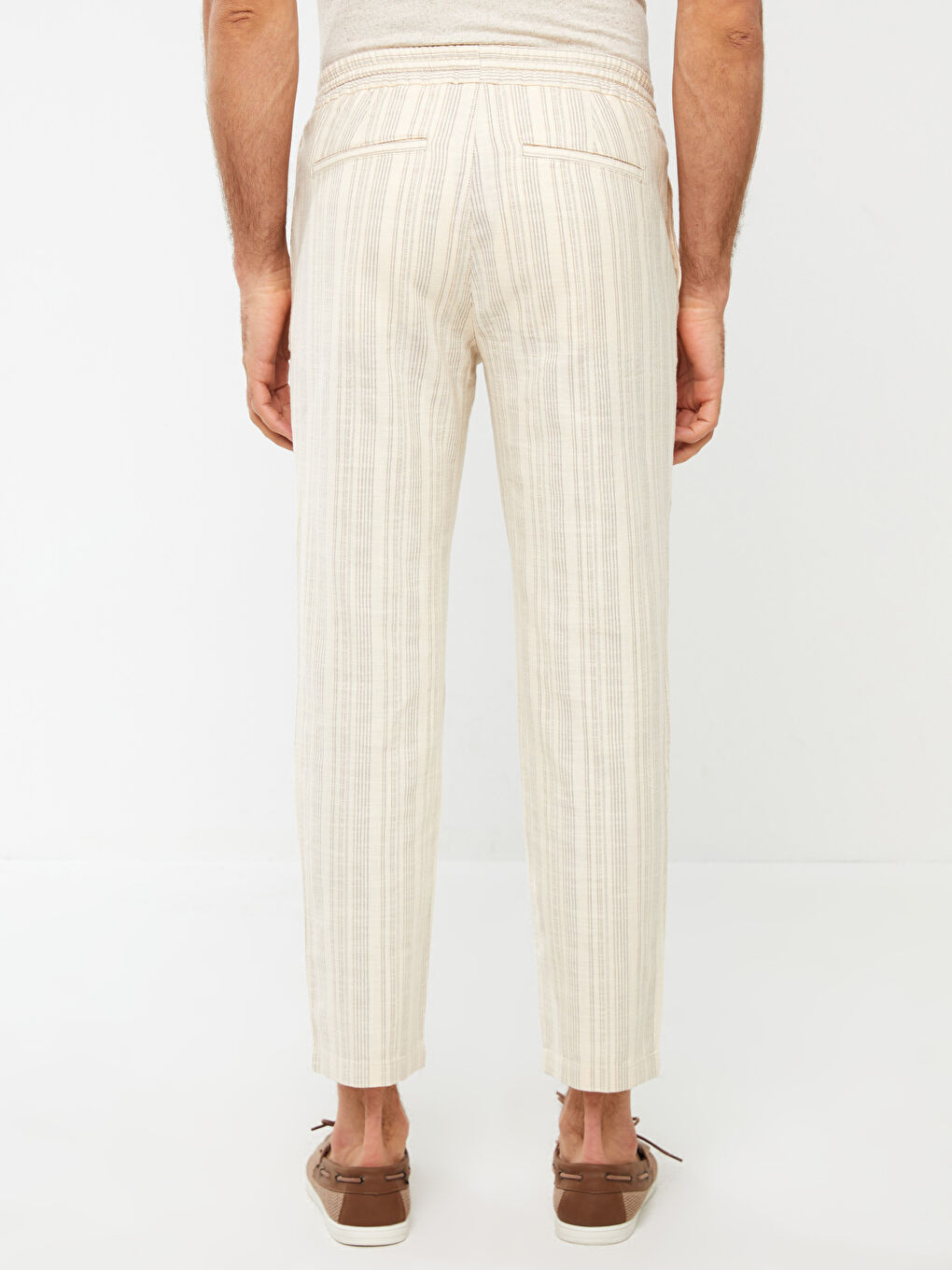 Slim Fit Striped Men's Trousers-5