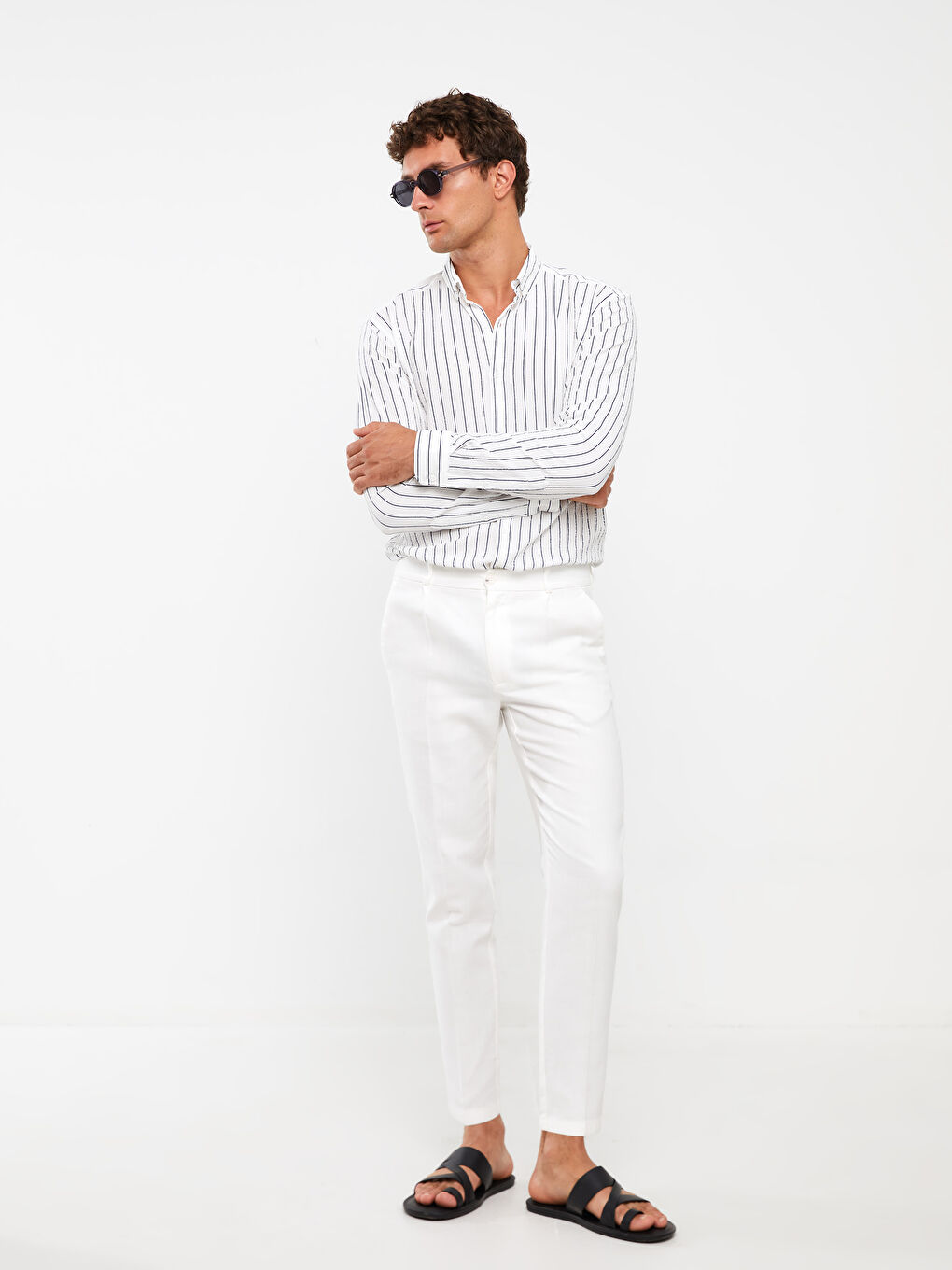 LCW Vision Slim Fit Keten Görünümlü Erkek Pantolon -S39938Z8-R9J