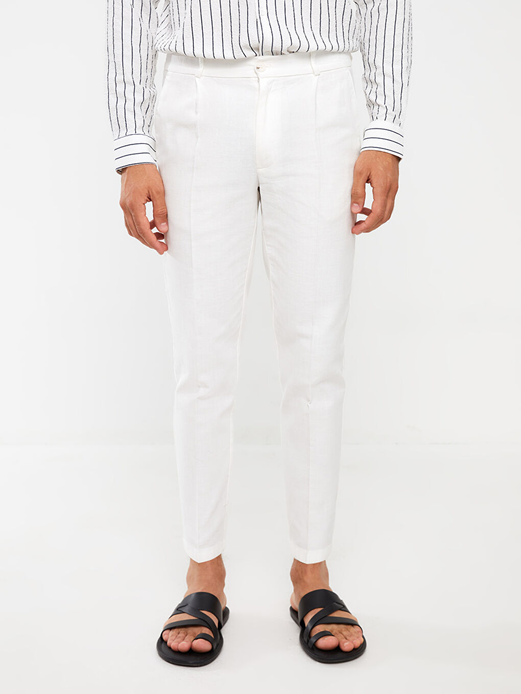 LCW Vision Slim Fit Keten Görünümlü Erkek Pantolon -S39938Z8-R9J