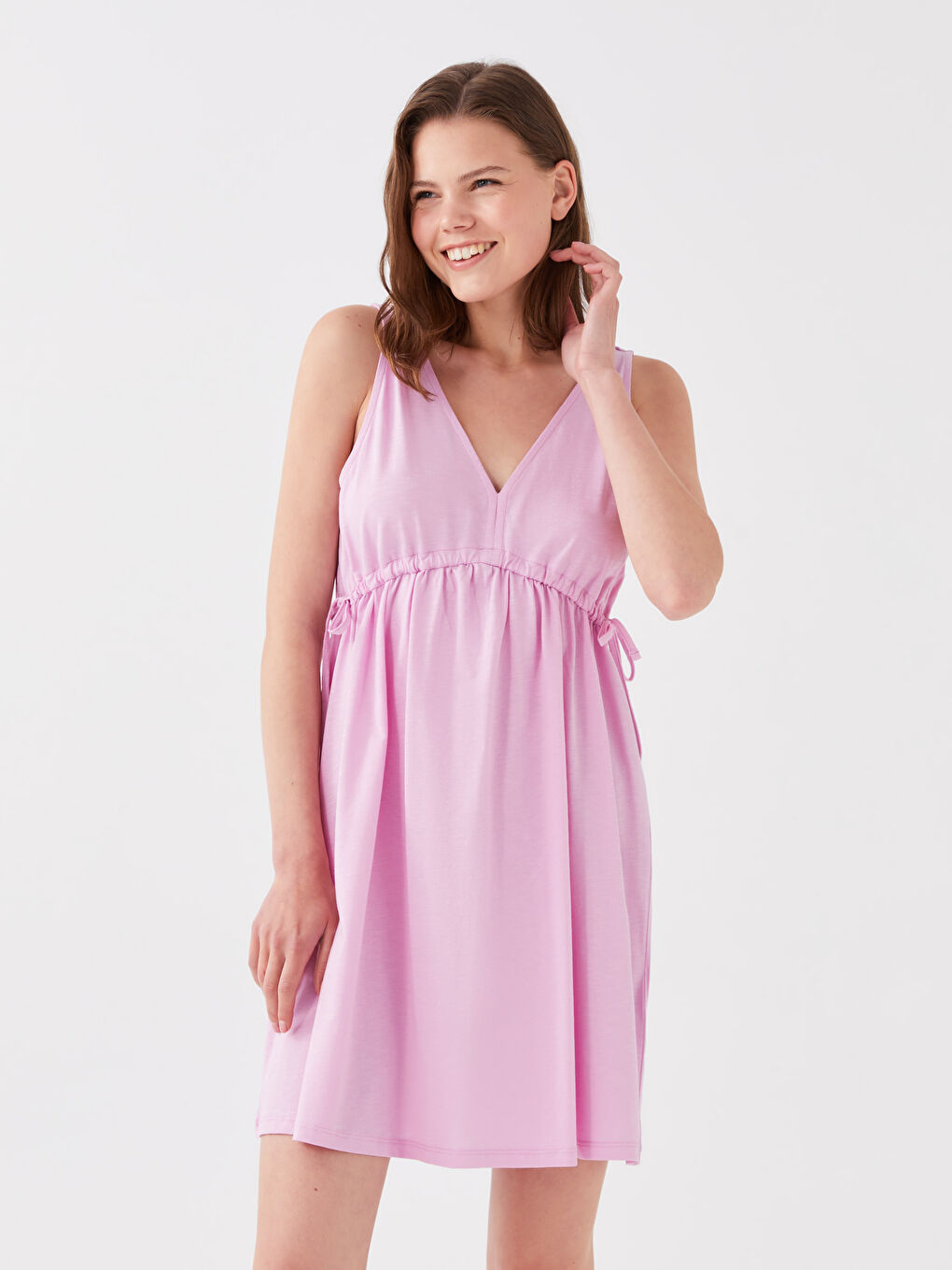 Women's V-Neck Straight Beach Dress -S39946Z8-S89