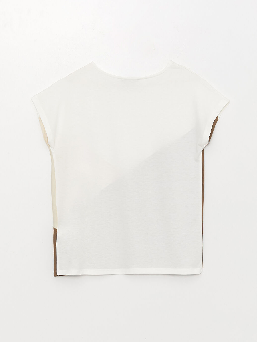 Women's Crew Neck Color Block T-Shirt-6