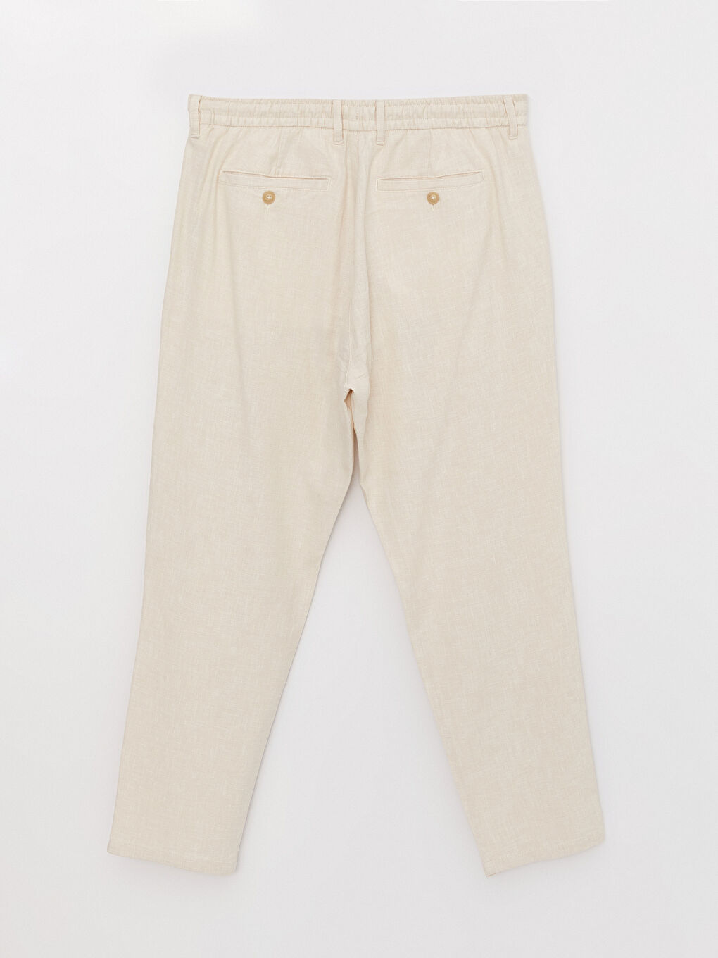 Bej Slim Fit Keten Karışımlı Erkek Pantolon-6