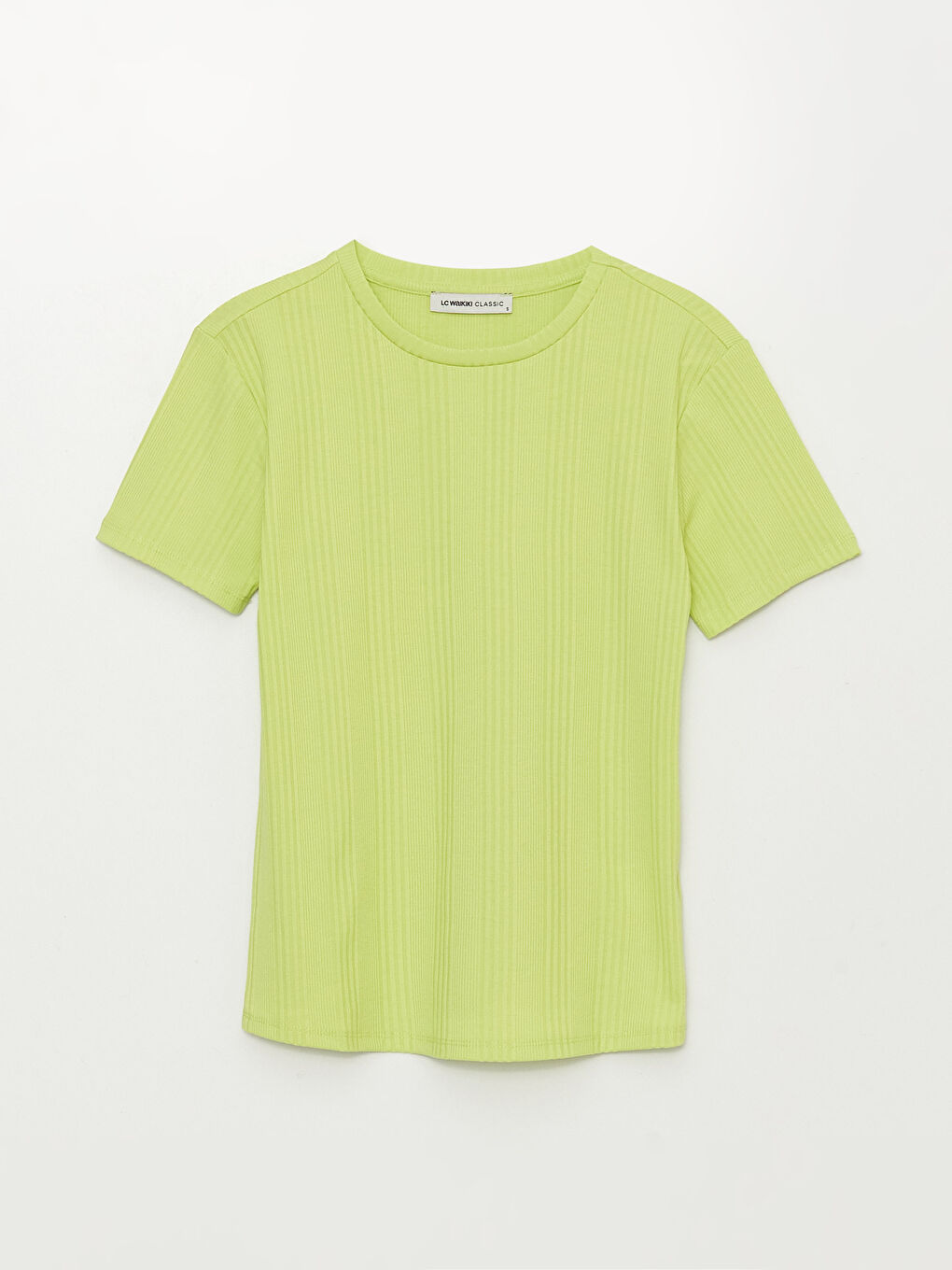 Crew Neck Plain Short Sleeve Women's T-Shirt-5