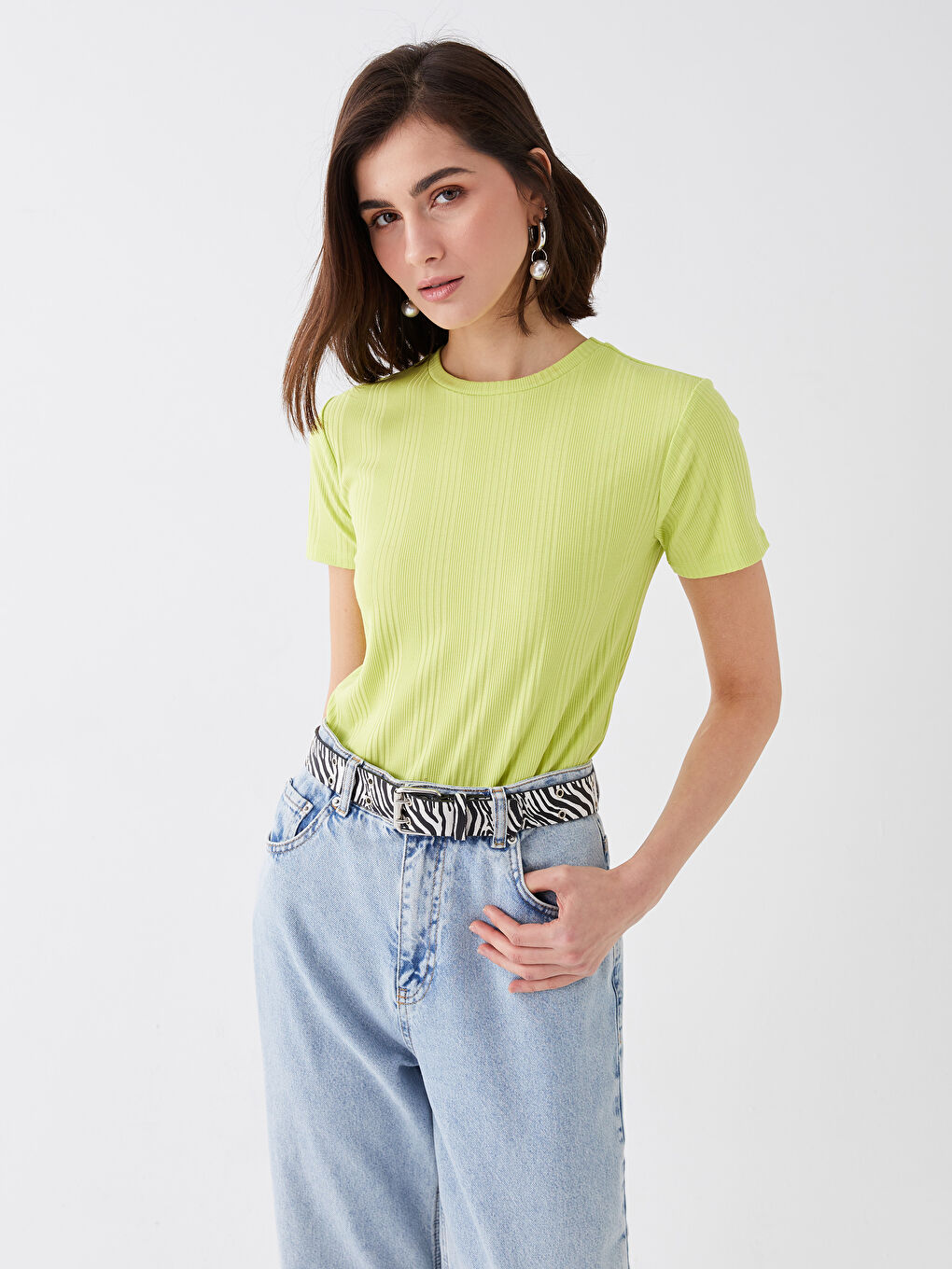 Crew Neck Plain Short Sleeve Women's T-Shirt