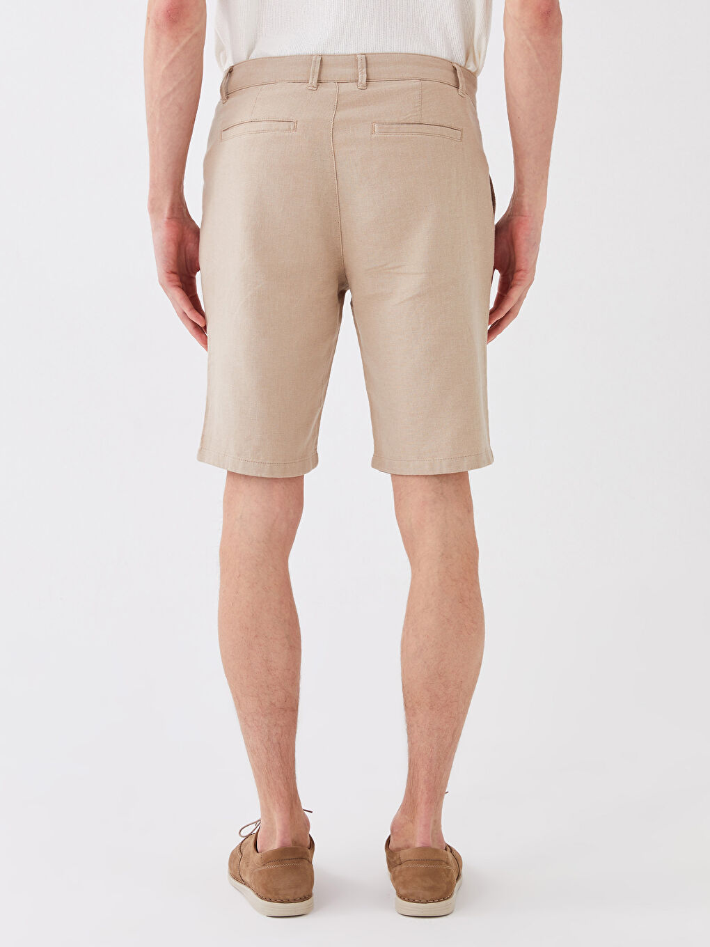 Slim Fit Linen Blend Men's Shorts -S39956Z8-DFV