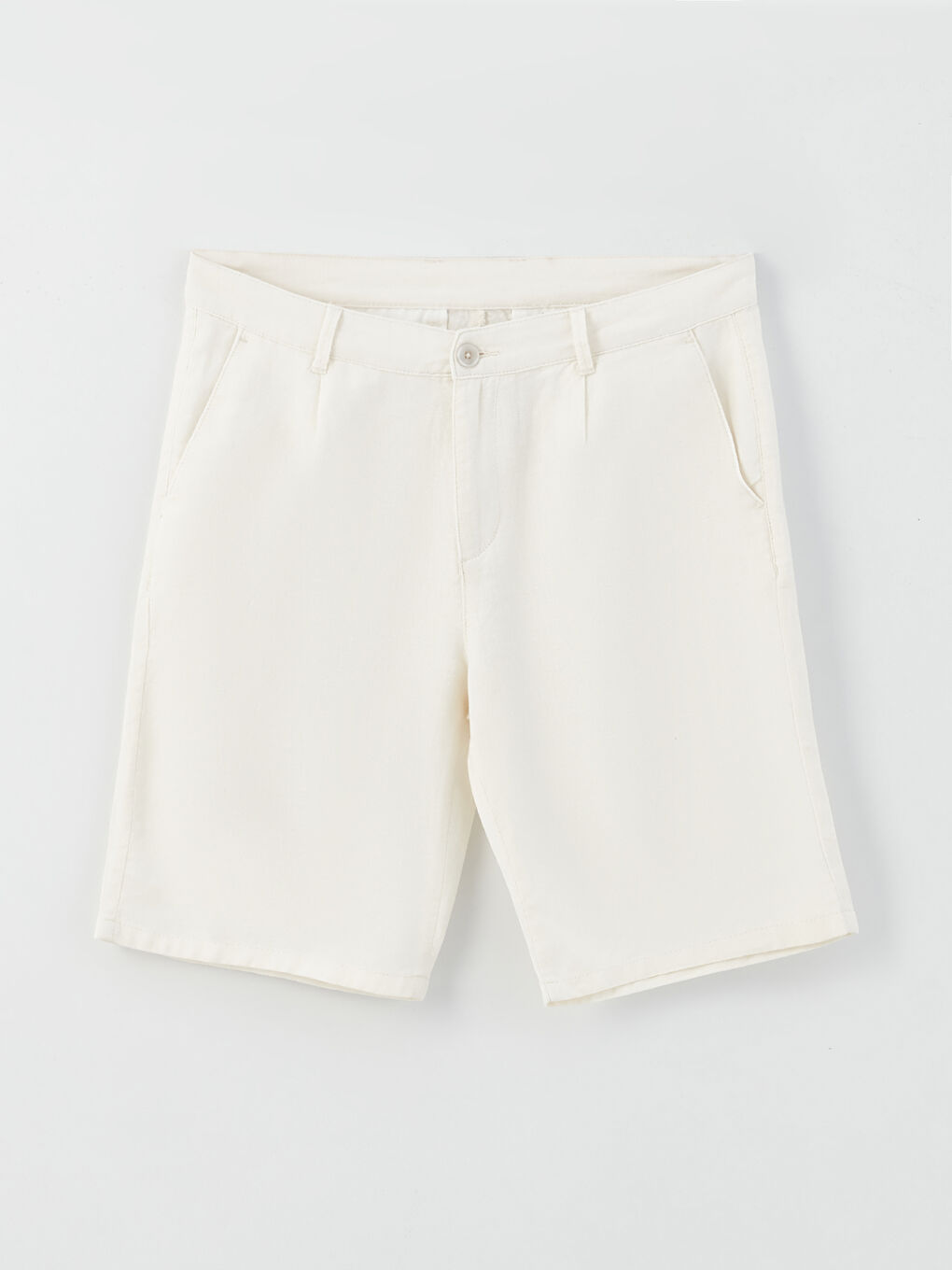 Slim Fit Linen Blend Men's Shorts -S39956Z8-SWH