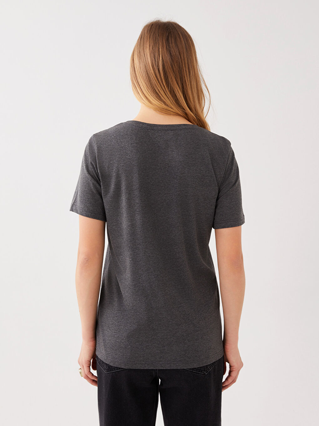 Crew Neck Sequins Embroidered Short Sleeve  Women's T-Shirt-4