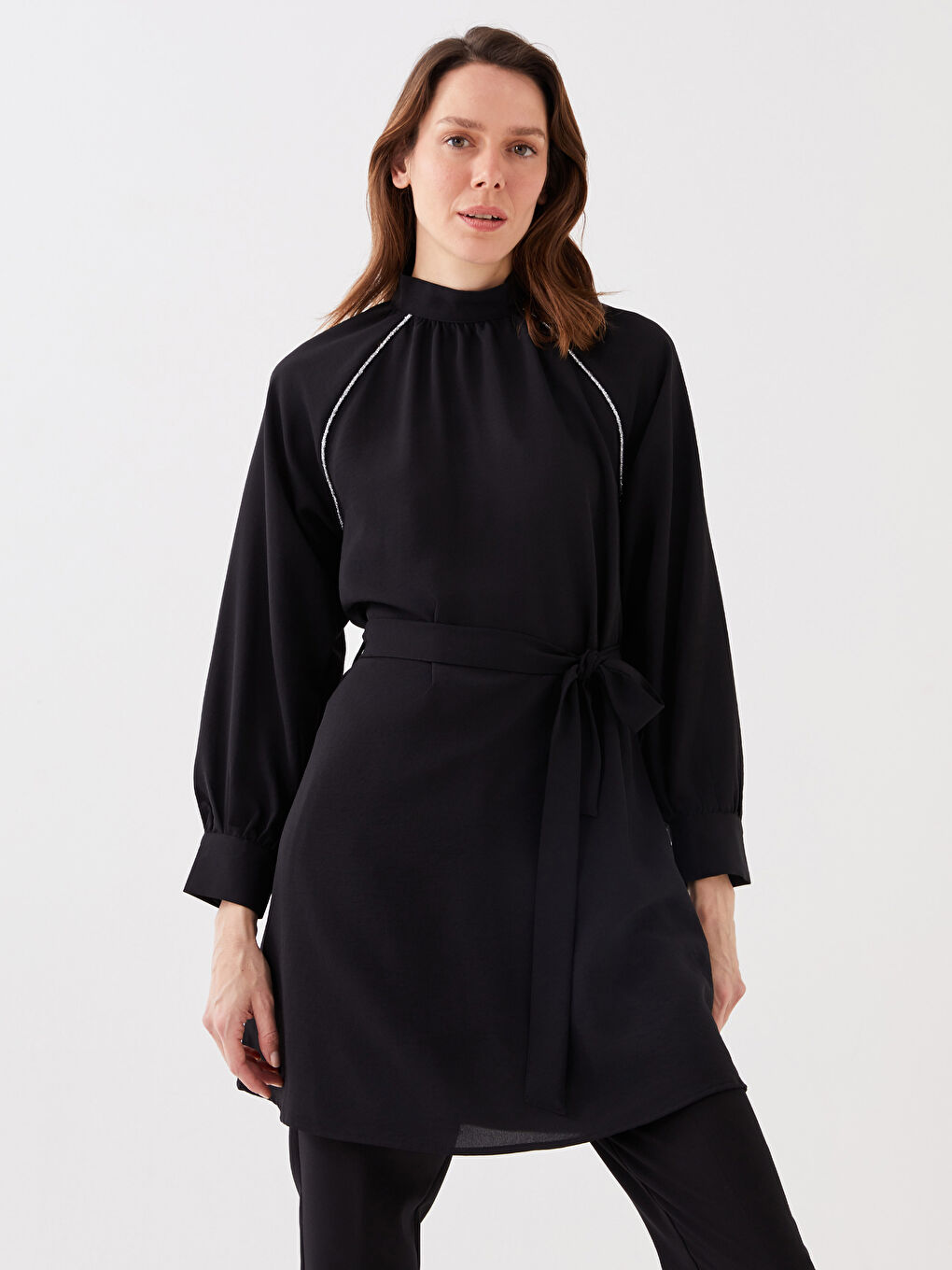 LCWAIKIKI Classic Damen Stehkragen Gerade Langarm Tunika -S39966Z8-CVL