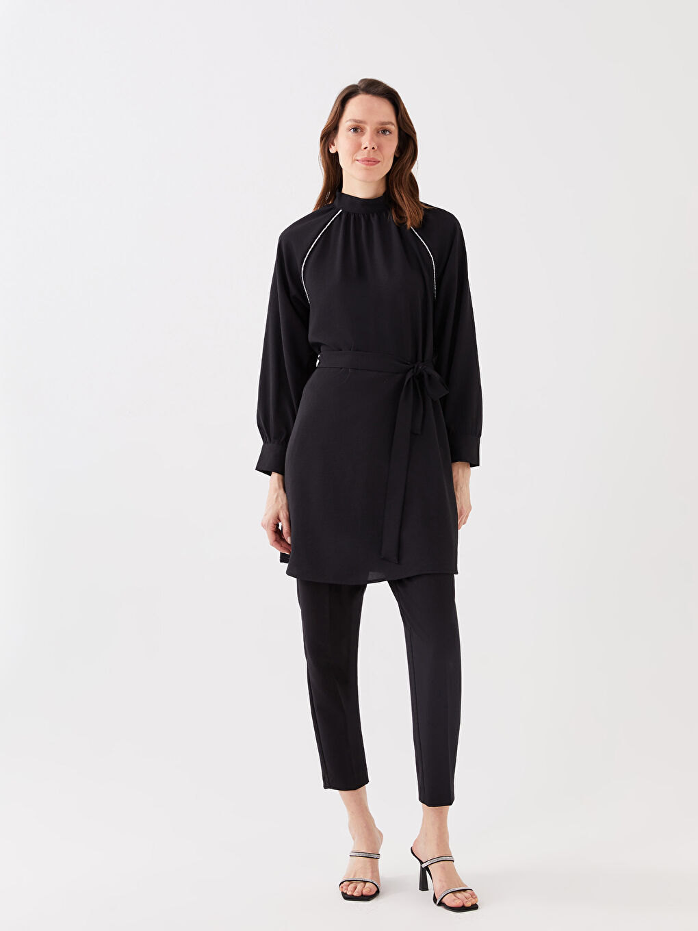 LCWAIKIKI Classic Damen Stehkragen Gerade Langarm Tunika -S39966Z8-CVL