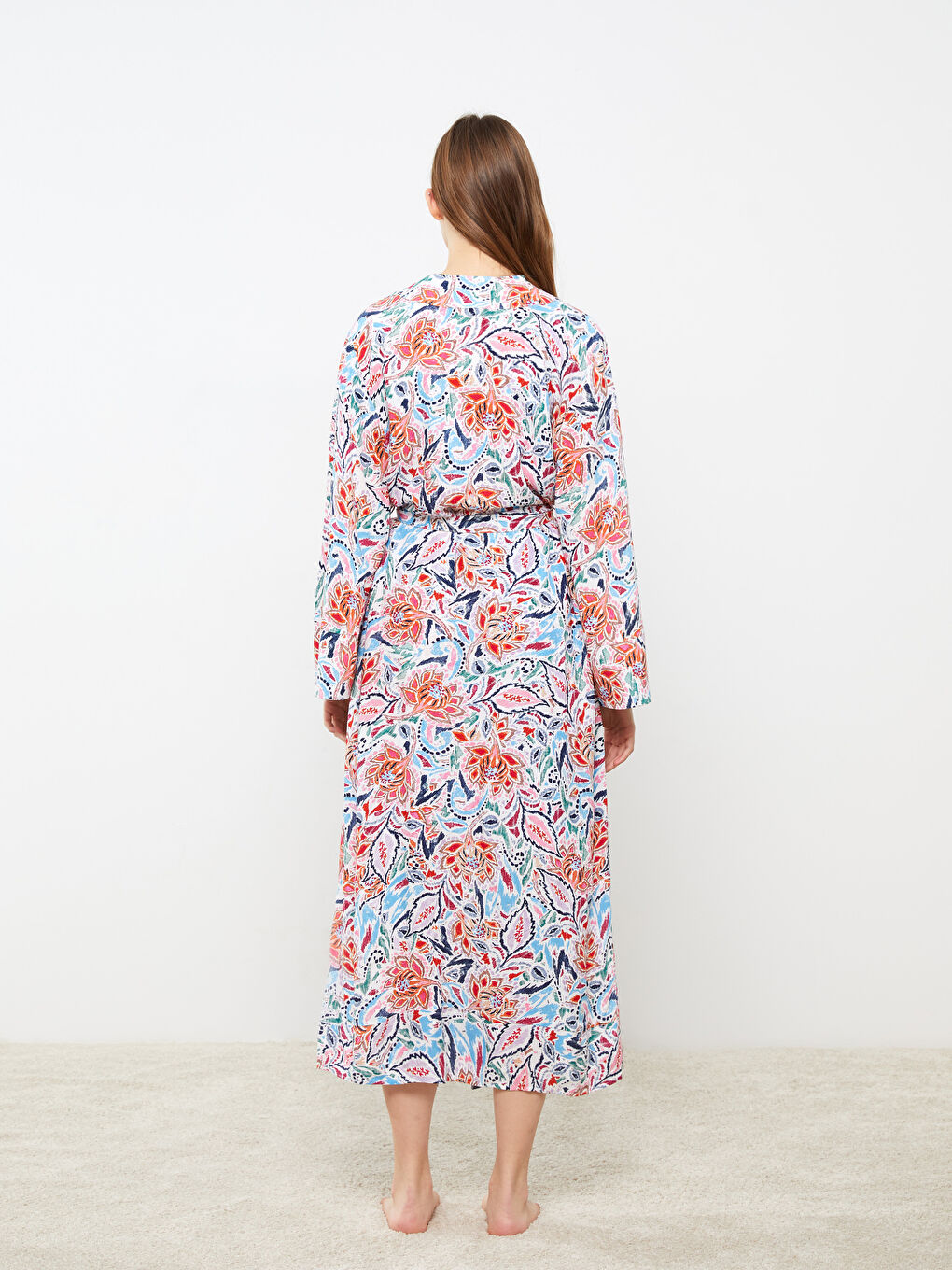 Shawl Collar Patterned Long Sleeve Women's Kimono -S39972Z8-F9C