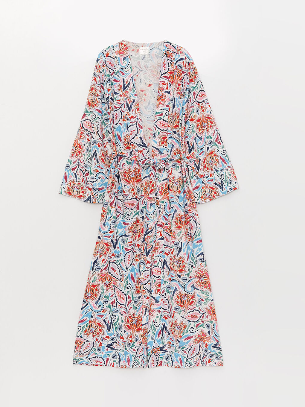 Shawl Collar Patterned Long Sleeve Women's Kimono -S39972Z8-F9C
